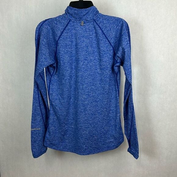 Nike Running 1/2 Zip Pullover Womens Fitted Sz Small Blue Thumb Holes Half Zip - Picture 4 of 10
